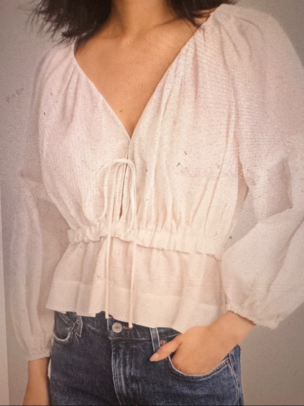A.L.C. Leighton Top - White Peplum Ruffled Blouse